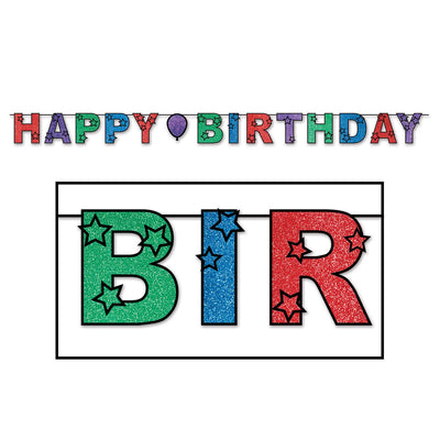 Beistle Glittered Happy Birthday Streamer