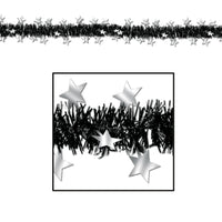 Beistle Metallic Star Party Garland - black & silver