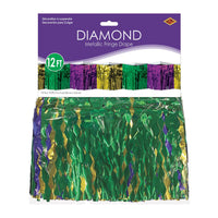 Bulk 2-Ply Diamond Metallic Fringe Drape gold, green, purple (Case of 6) by Beistle
