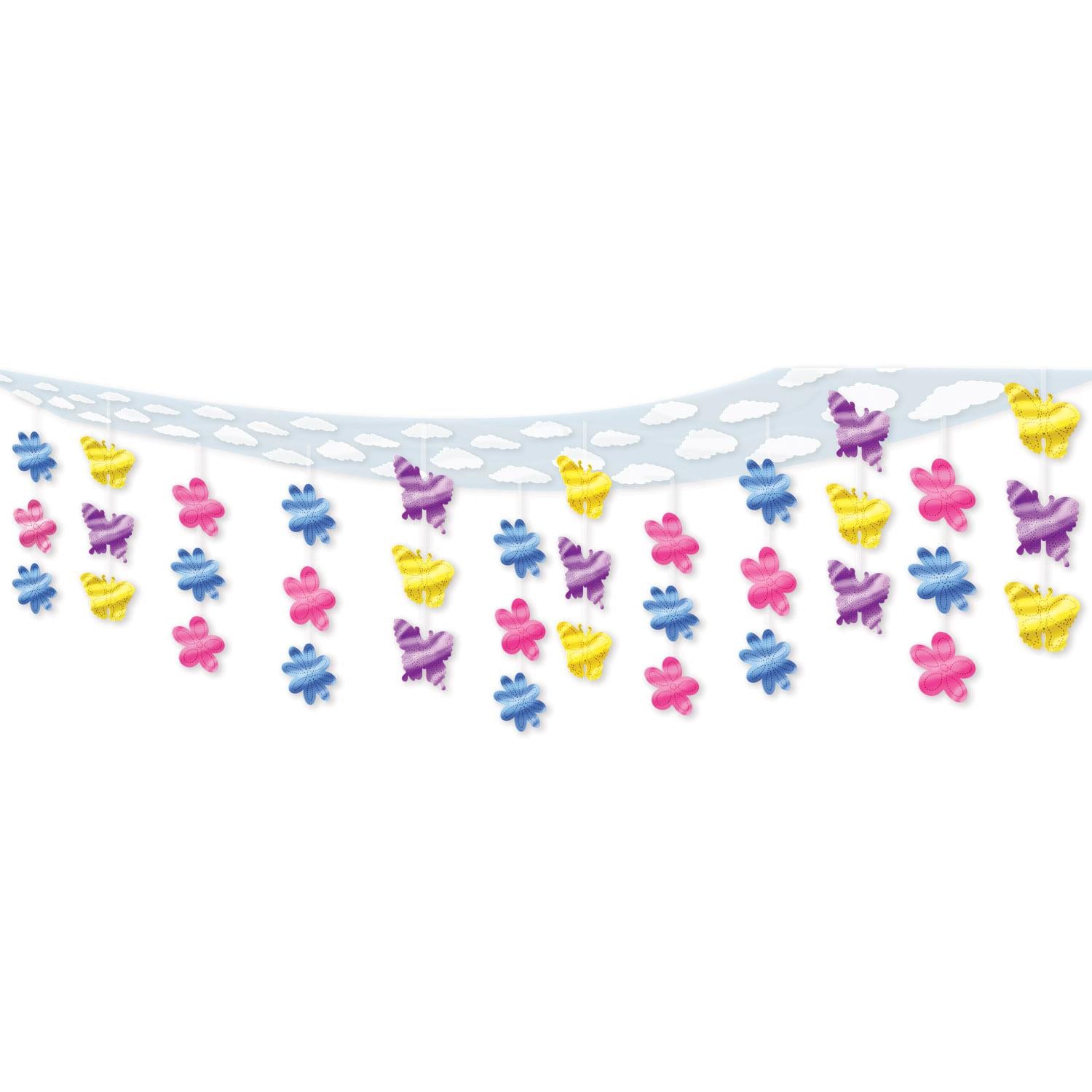 Beistle Butterfly & Flower Ceiling Party Decor