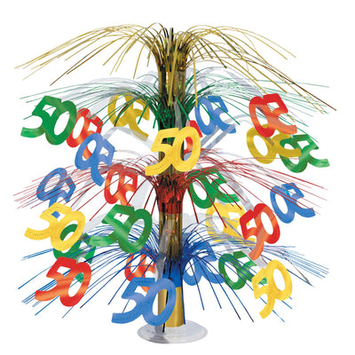 50th Birthday Party Cascade Centerpiece - multi-color