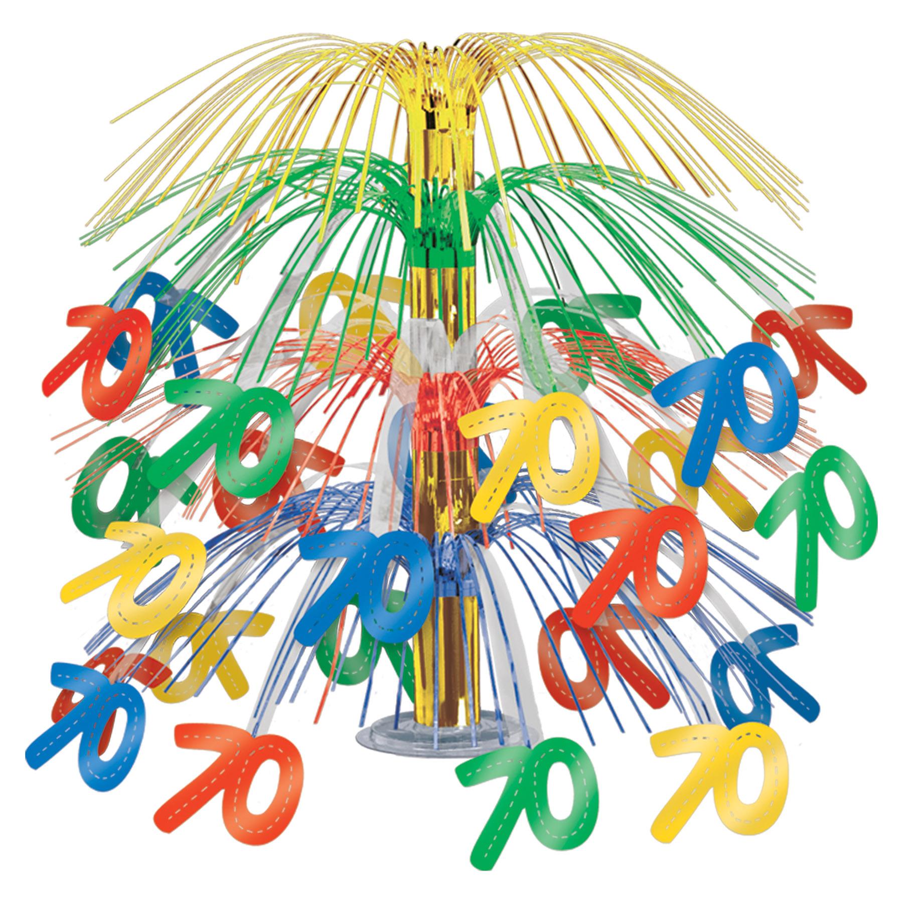 70th Birthday Party Cascade Centerpiece - multi-color