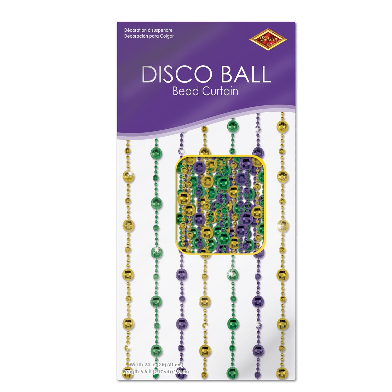 Beistle Mardi Gras Disco Ball Bead Curtain