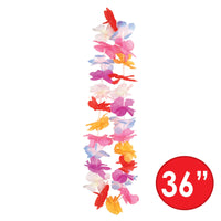 Bulk Silk 'N Petals Parti-Color Lei multi-color (Case of 12) by Beistle