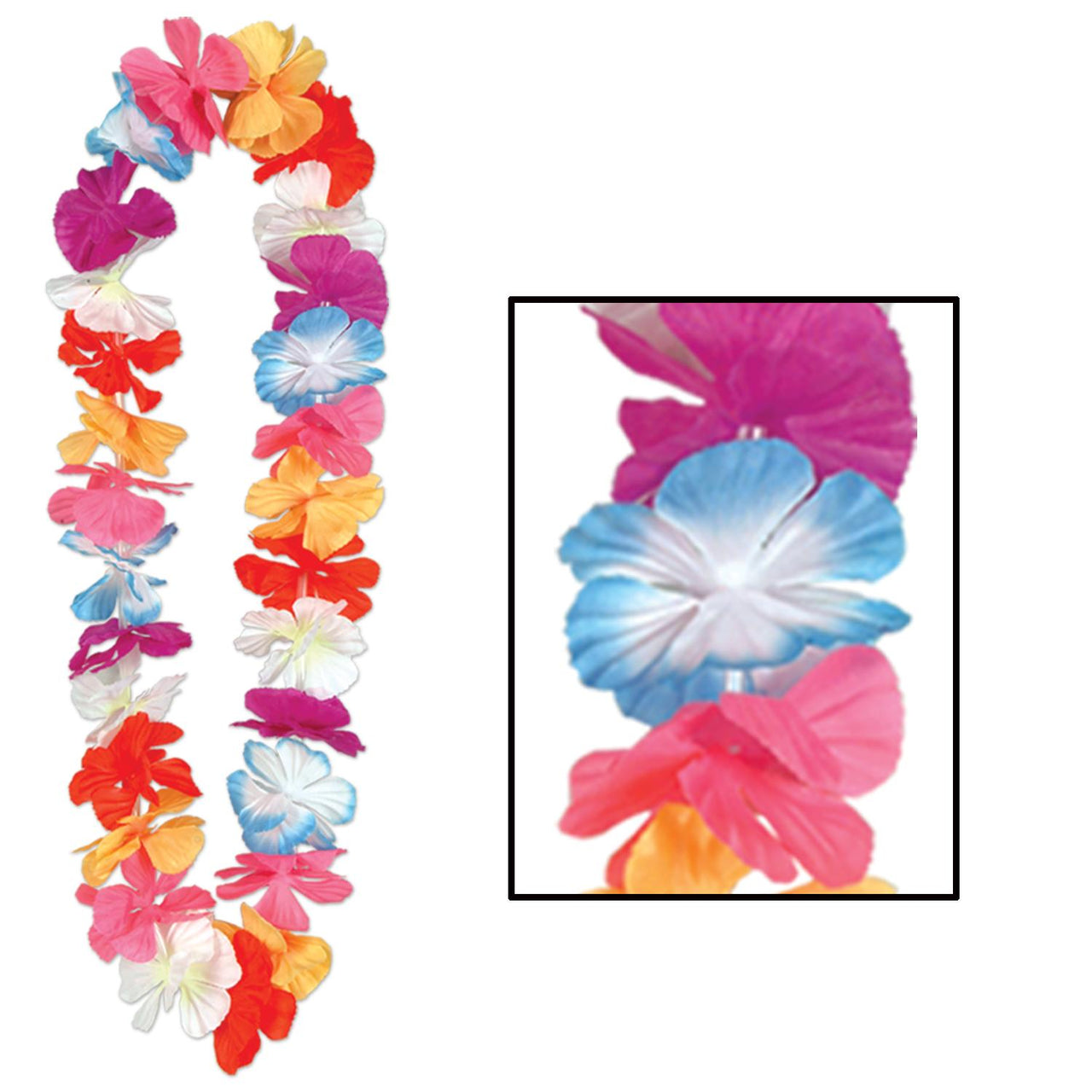 Beistle Luau Party Silk 'N Petals Parti-Color Lei