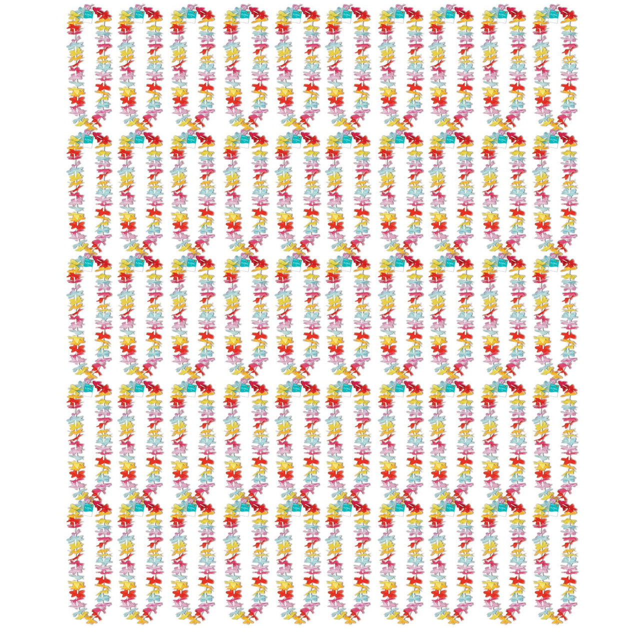 Beistle Floral Lei (Pack of 50) - Luau Party Leis, Luau Party Supplies, Luau Stuff to Wear
