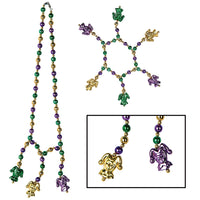 Beistle Mardi Gras Bead Necklaces Choker/Bracelet Set