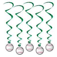 Beistle Baseball Party Whirls (5/Pkg)