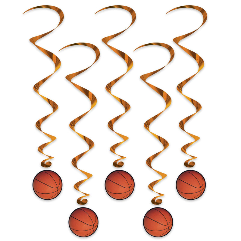 Beistle Basketball Party Whirls (5/Pkg)
