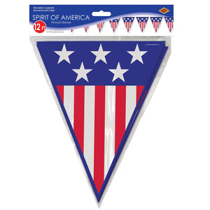 Bulk Patriotic Spirit of America Pennant Banner (Case of 12) by Beistle