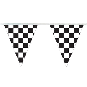 Bulk Racing Party Checkered Pennant Banner (Case of 12) by Beistle