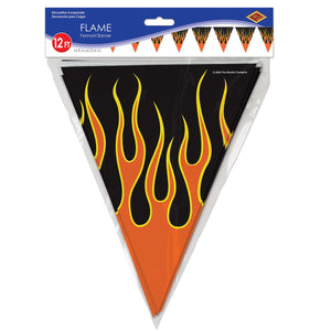 Bulk Motorcycle Flame Pennant Banner (Case of 12) by Beistle