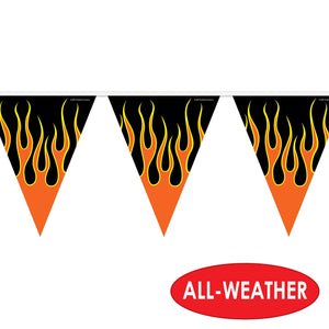 Bulk Motorcycle Flame Pennant Banner (Case of 12) by Beistle