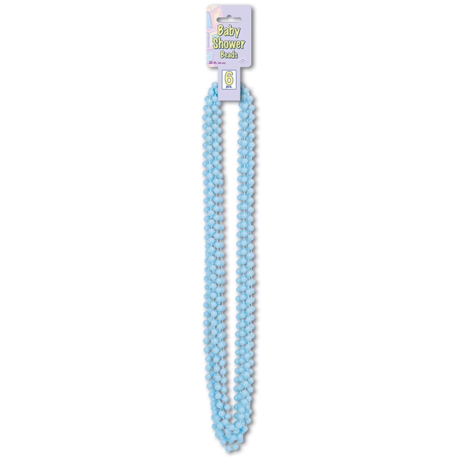 Beistle Baby Shower Bead Necklaces Light Blue (6/Pkg)
