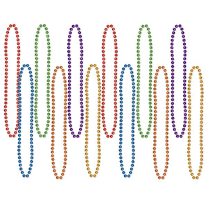 33 Inch - Party Bead Necklaces - Small Round Assorted Colors
