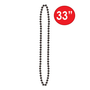 Party Bead Necklaces - Small Round - black