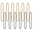 Party Bead Necklaces - Small Round black & gold (12/Pkg)