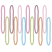 Party Bead Necklaces - Small Round Assorted colors (12/Pkg)