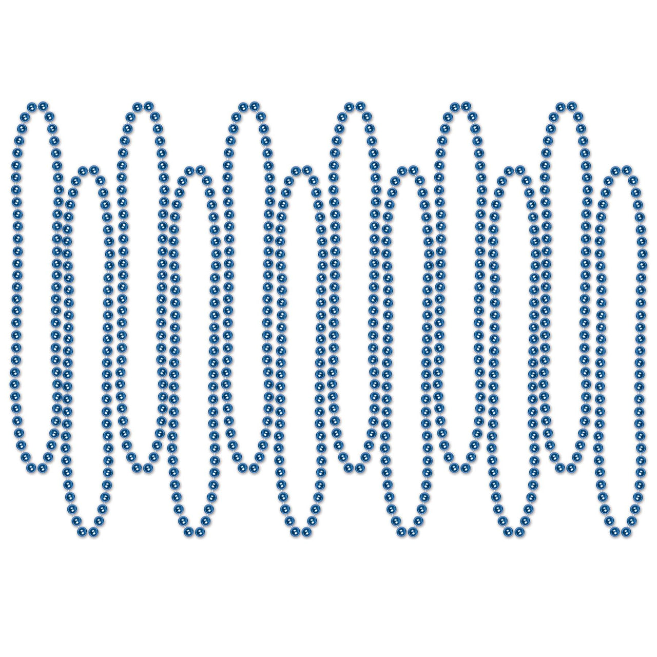 Beistle Party Bead Necklaces - Small Round blue (12/Pkg)