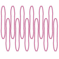 Beistle Party Bead Necklaces - Small Round cerise (12/Pkg)