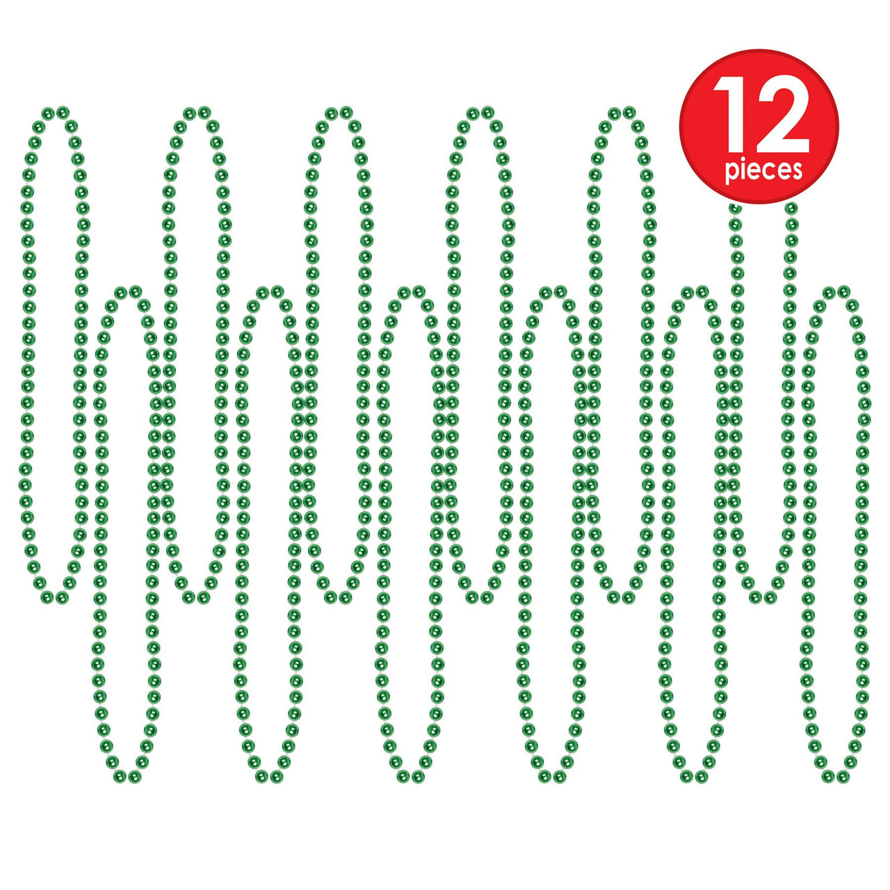 Party Bead Necklaces - Small Round - green