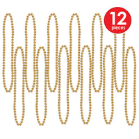 Party Bead Necklaces Small Round gold (Case of 144) by Beistle