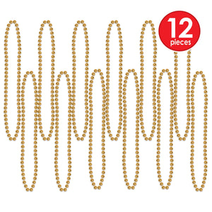 Party Bead Necklaces Small Round gold (Case of 144) by Beistle
