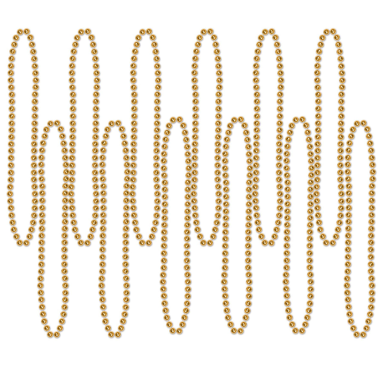 Beistle Party Bead Necklaces - Small Round gold (12/Pkg)