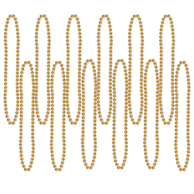 Beistle Party Bead Necklaces - Small Round gold (12/Pkg)