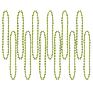 Party Bead Necklaces - Small Round Light green (12/Pkg)
