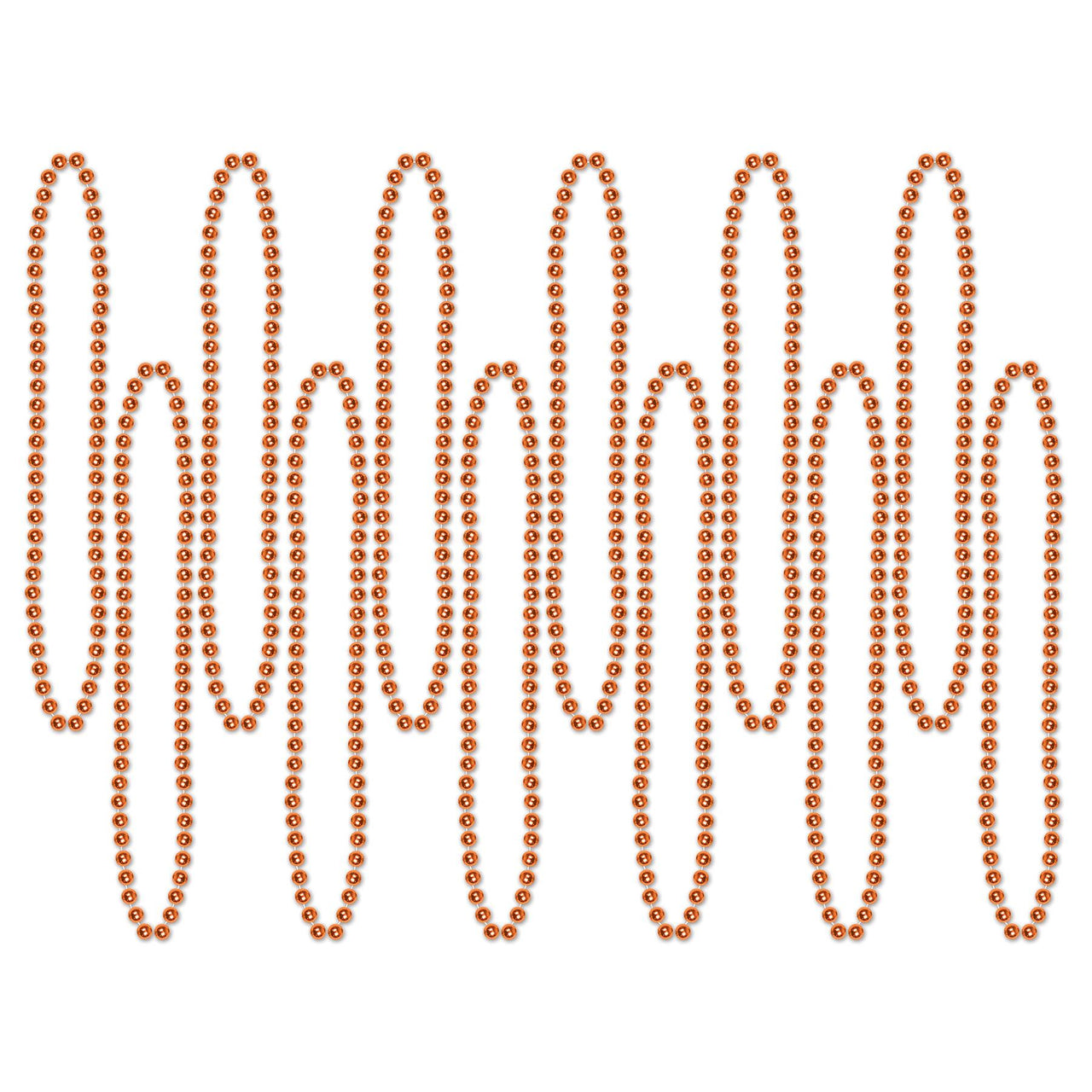 Beistle Party Bead Necklaces - Small Round orange (12/Pkg)