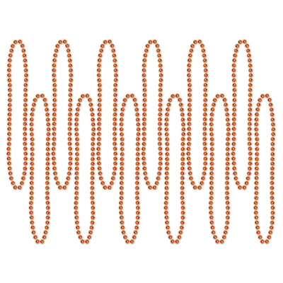 Beistle Party Bead Necklaces - Small Round orange (12/Pkg)