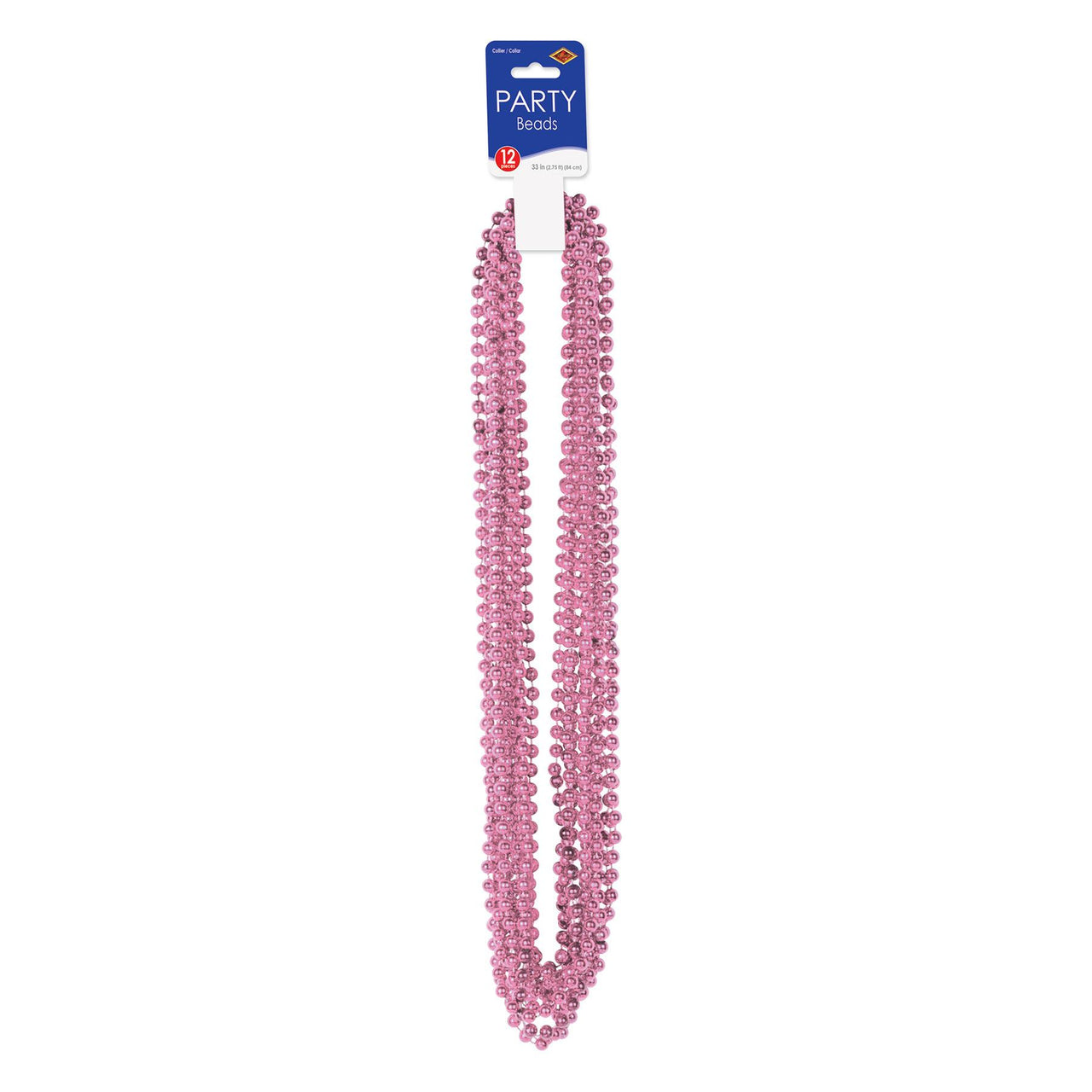 Party Bead Necklaces - Small Round pink
