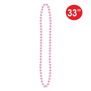 Party Bead Necklaces - Small Round pink