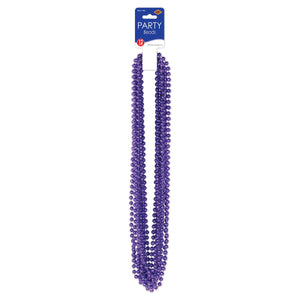 Party Accessories - Party Bead Necklaces - Small Round - purple