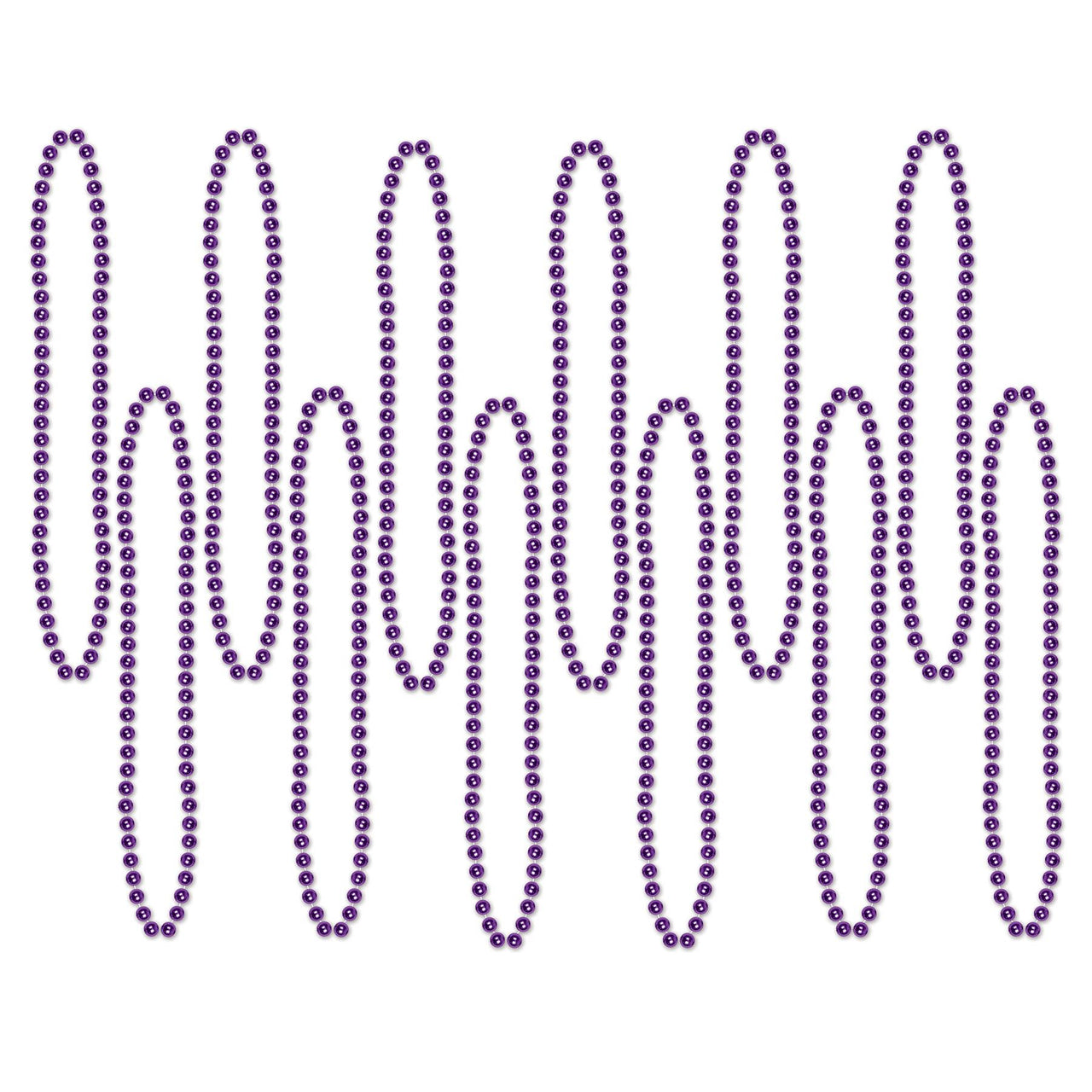 Beistle Party Bead Necklaces - Small Round purple (12/Pkg)