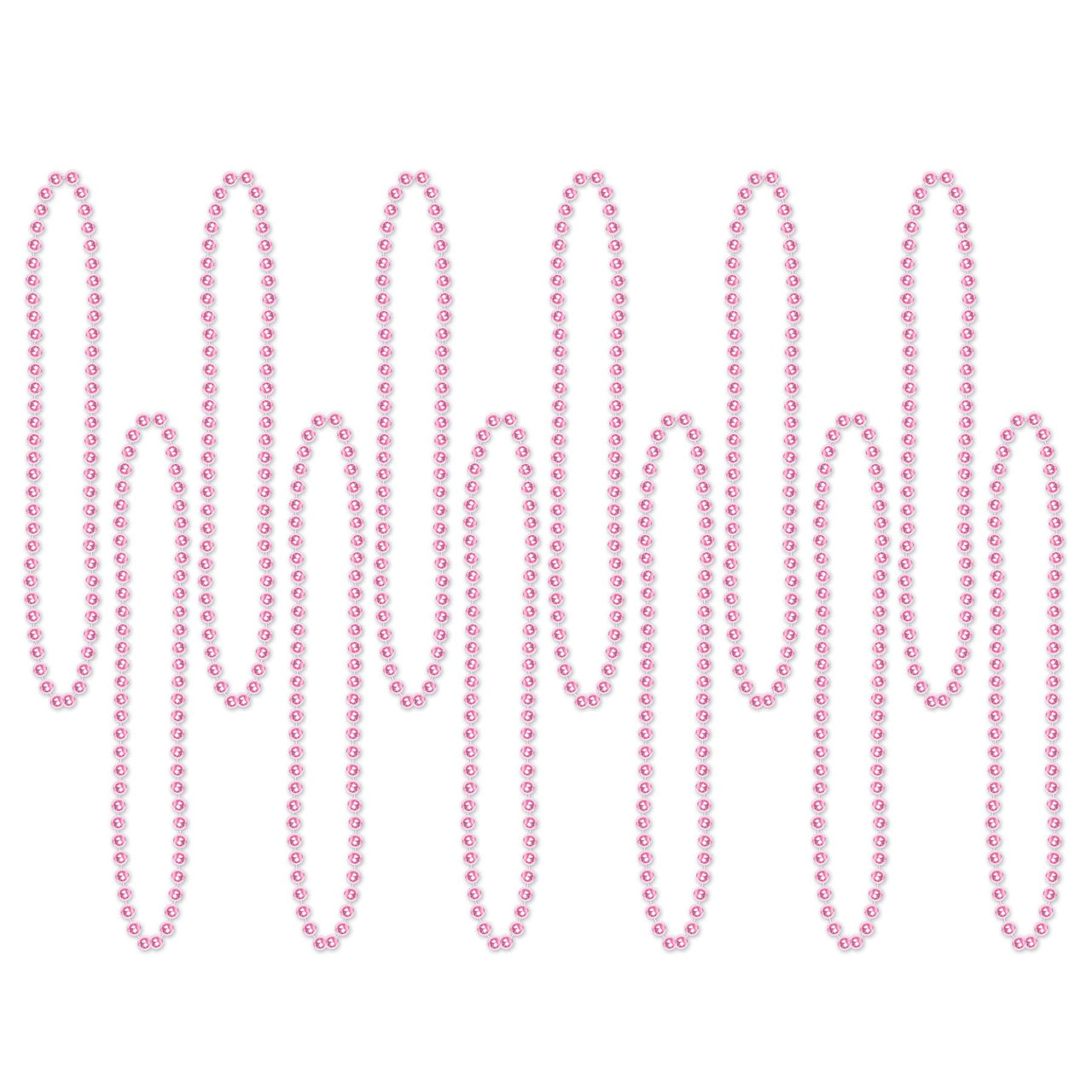 Beistle Party Bead Necklaces - Small Round pink (12/Pkg)