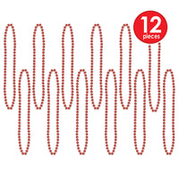 Party Bead Necklaces - Small Round - red
