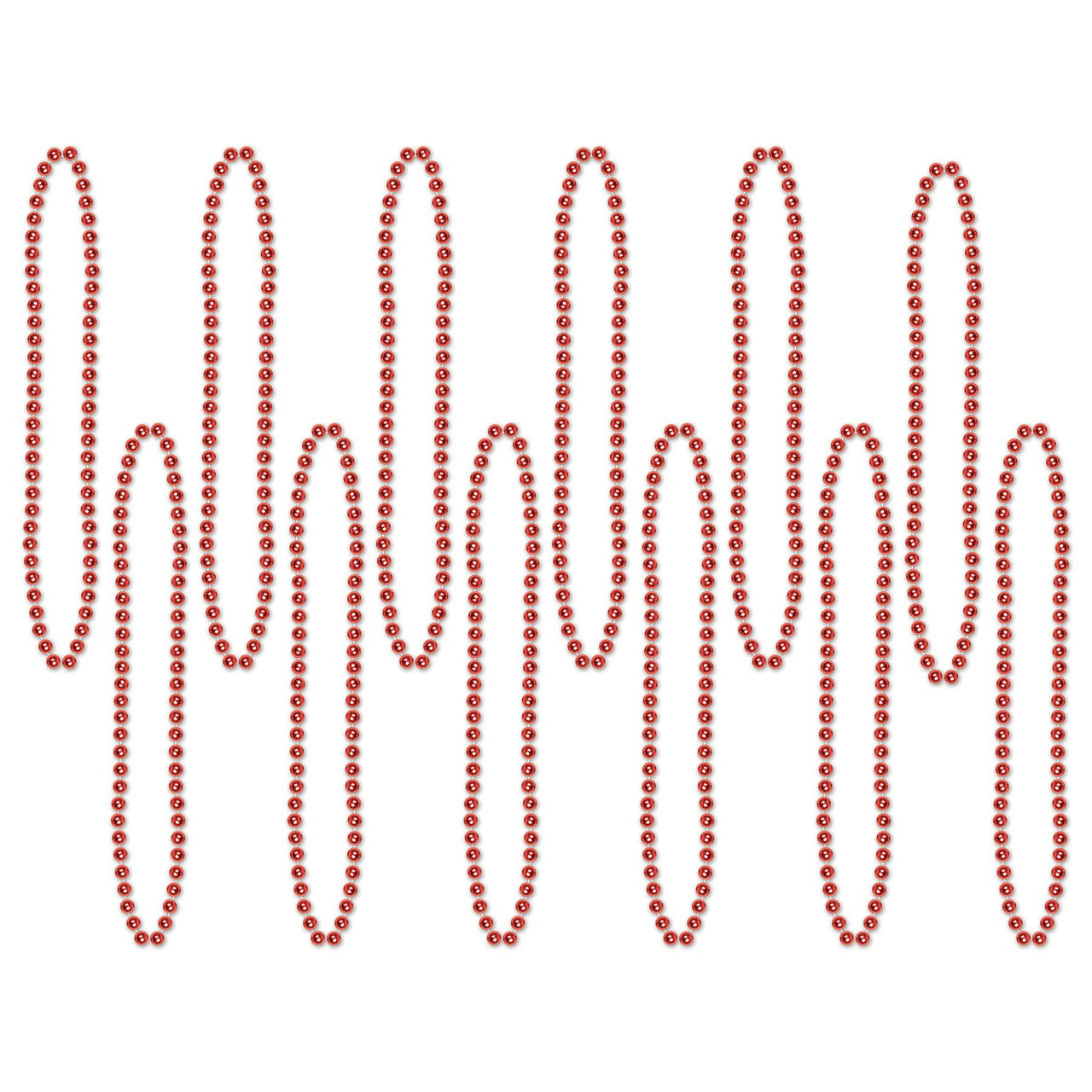 Beistle Party Bead Necklaces - Small Round red (12/Pkg)