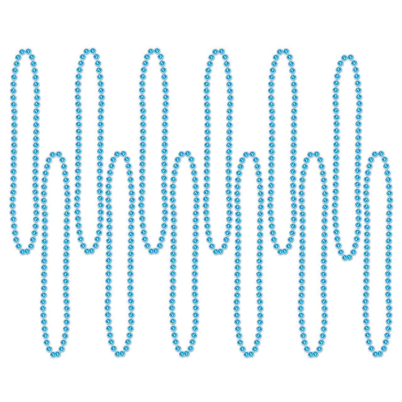 Party Bead Necklaces - Small Round turquoise (12/Pkg)