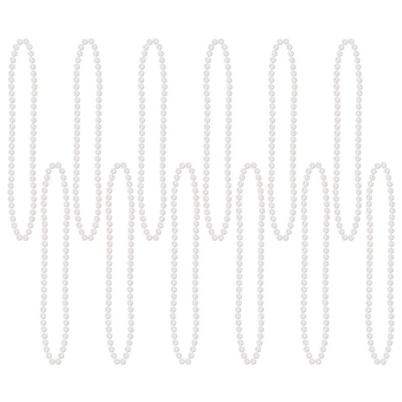 Beistle Party Bead Necklaces - Small Round white (12/Pkg)