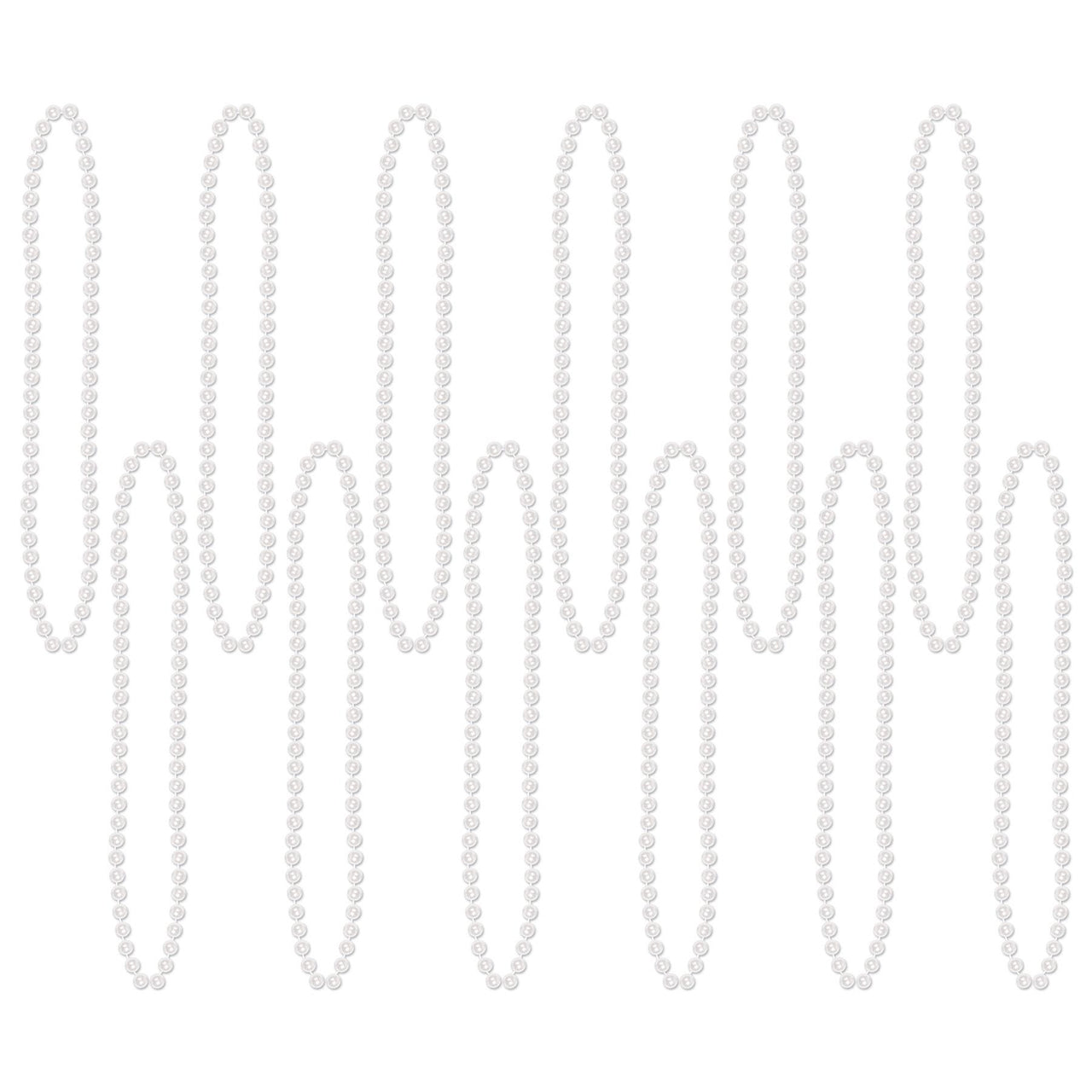 Beistle Party Bead Necklaces - Small Round white (12/Pkg)