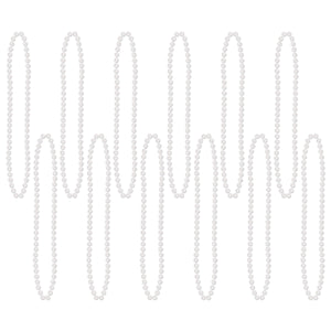 Beistle Party Bead Necklaces - Small Round white (12/Pkg)