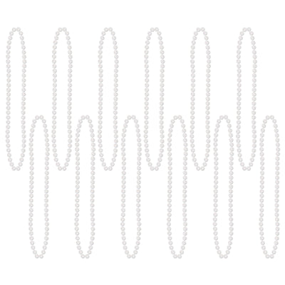 Beistle Party Bead Necklaces - Small Round white (12/Pkg)