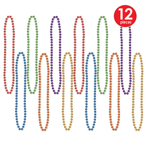 Party Costume Accessories: Party Bead Necklaces - Small Round