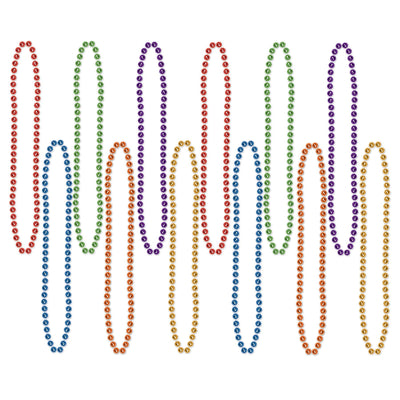 Beistle Party Bead Necklaces - Small Round (12/Poly Bag)