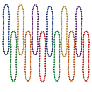 Beistle Party Bead Necklaces - Small Round, assorted colors