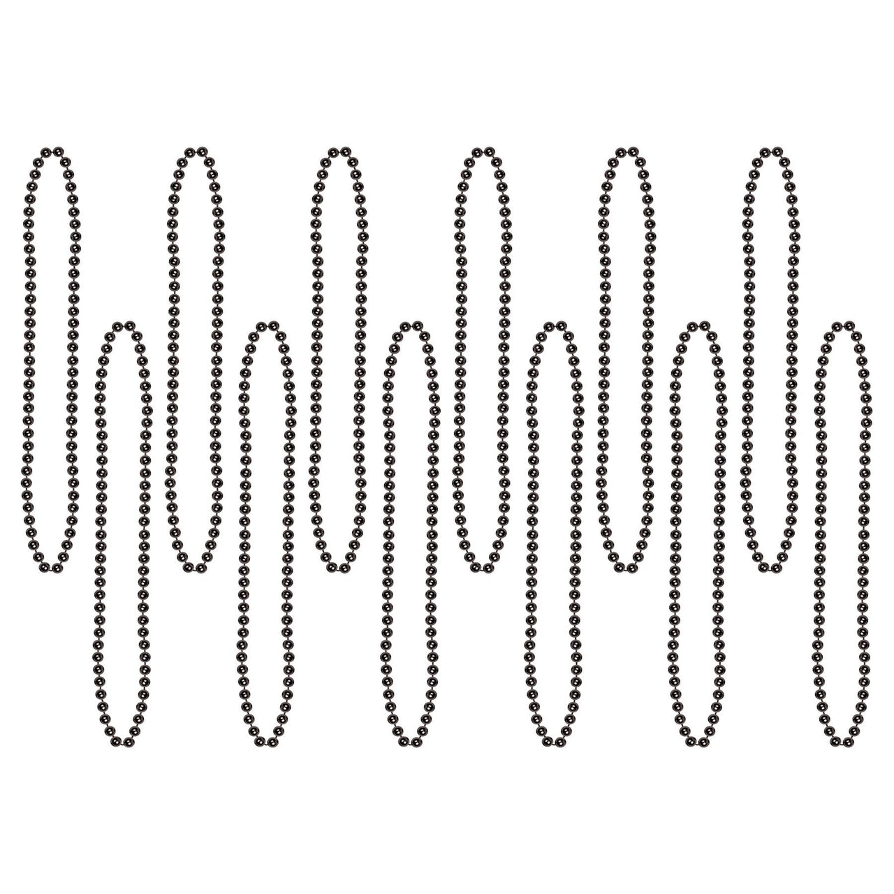 Beistle Party Bead Necklaces - Small Round - black