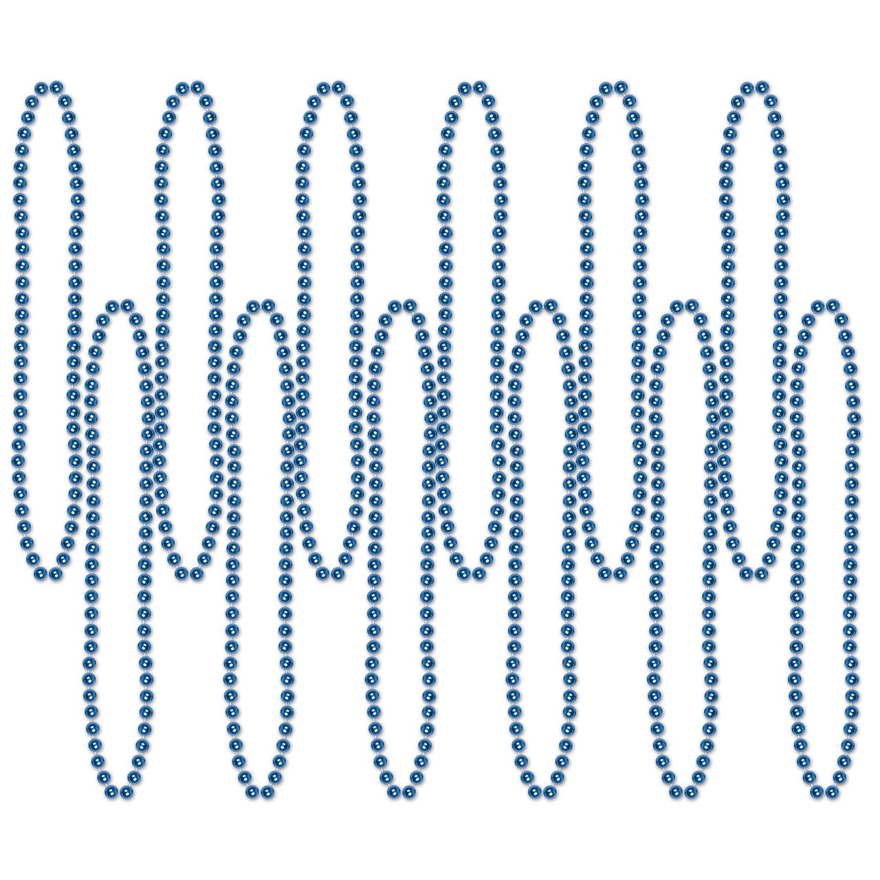 Beistle Party Bead Necklaces - Small Round - blue