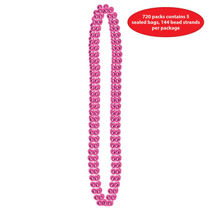 Party Accessories - Party Bead Necklaces - Small Round cerise
